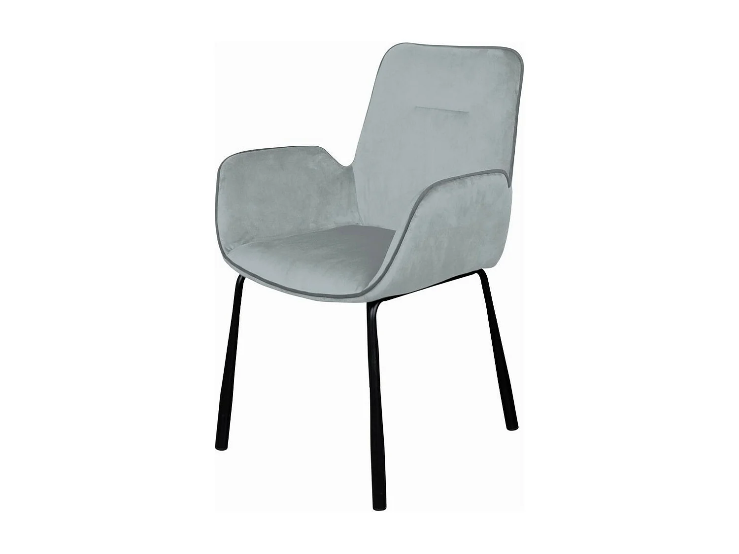 Chaise Design en Velours "Eliot" 87cm Gris