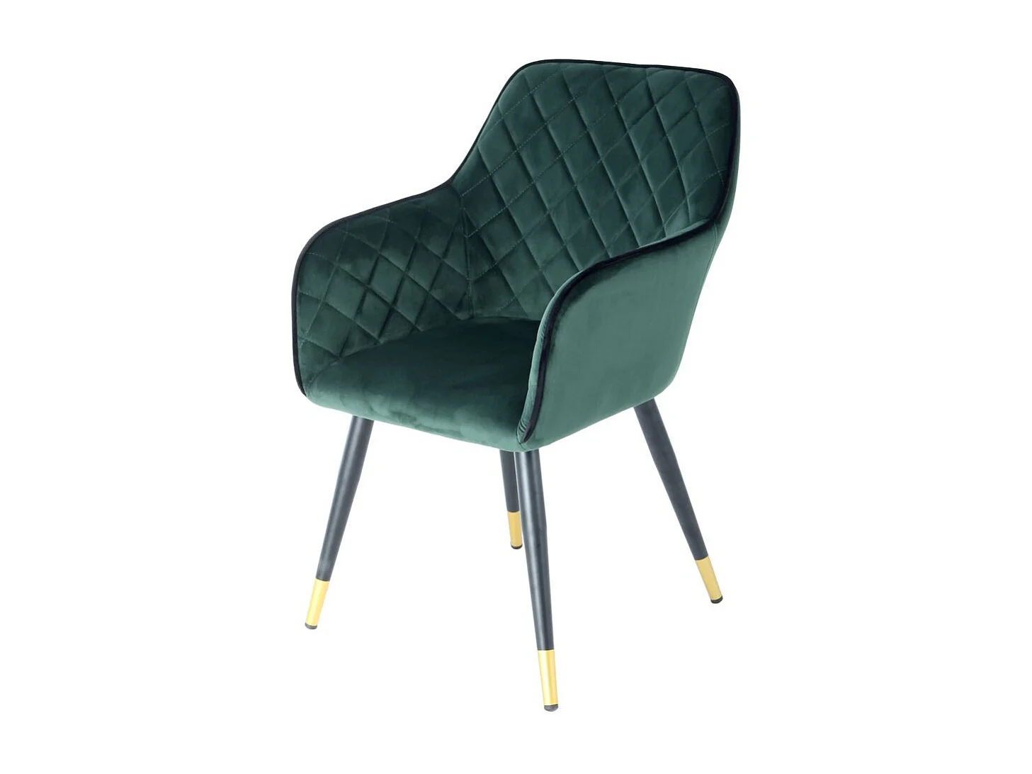 Chaise Déco en Velours "Amino" 86cm Vert & Noir