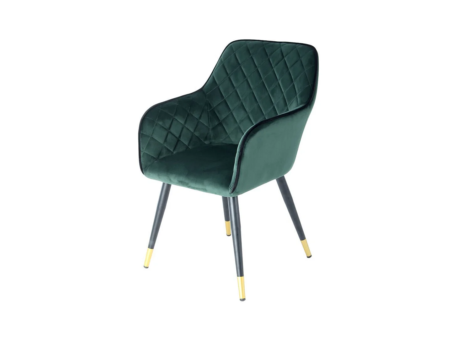 Chaise Déco en Velours "Amino" 86cm Vert & Noir