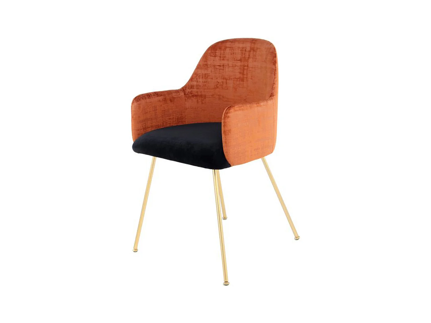 Chaise Déco en Velours "Richard" 85cm Marron & Noir