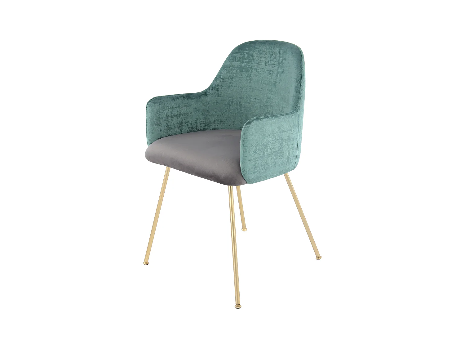 Chaise Déco en Velours "Richard" 85cm Vert & Gris