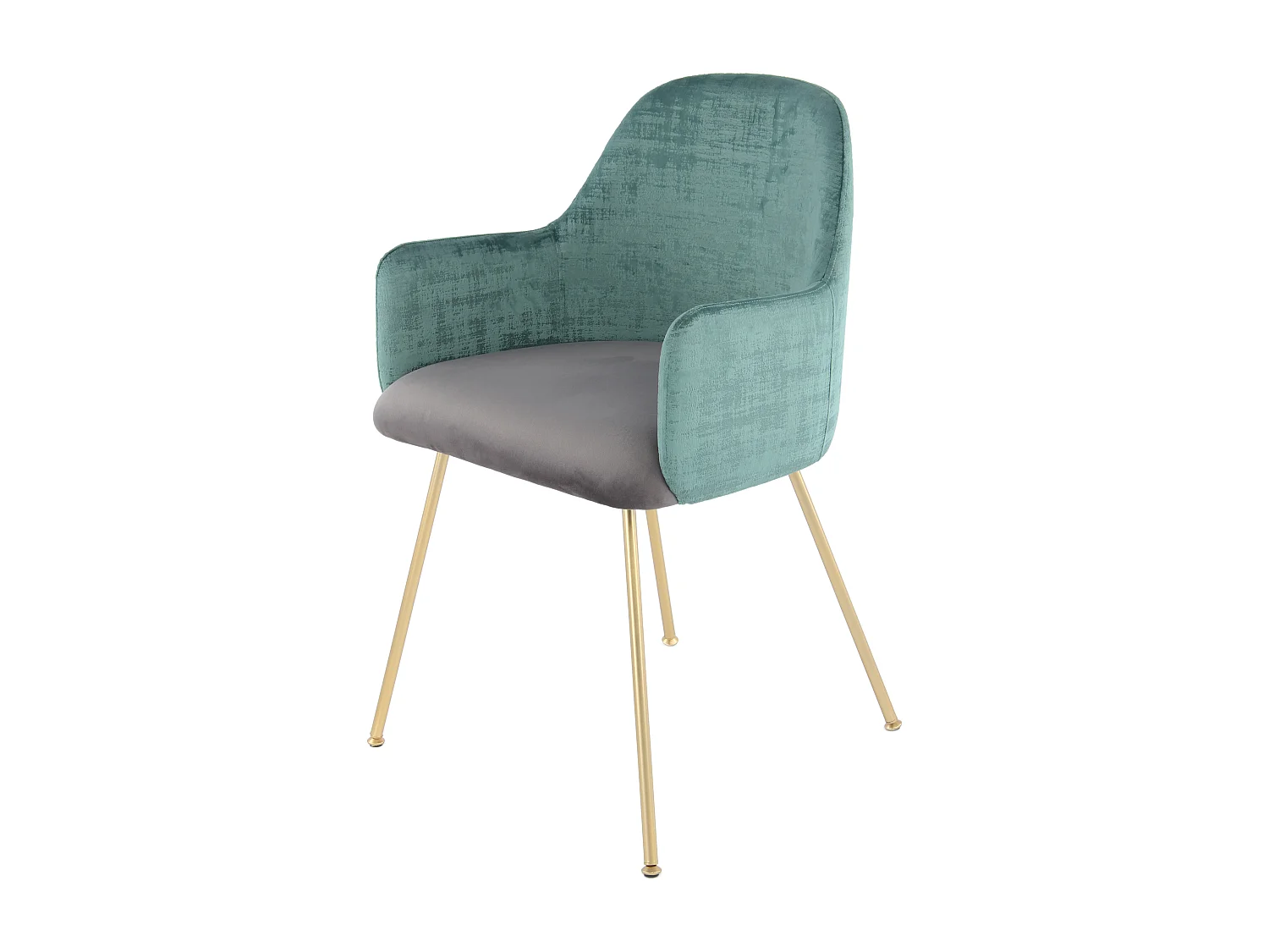 Chaise Déco en Velours "Richard" 85cm Vert & Gris