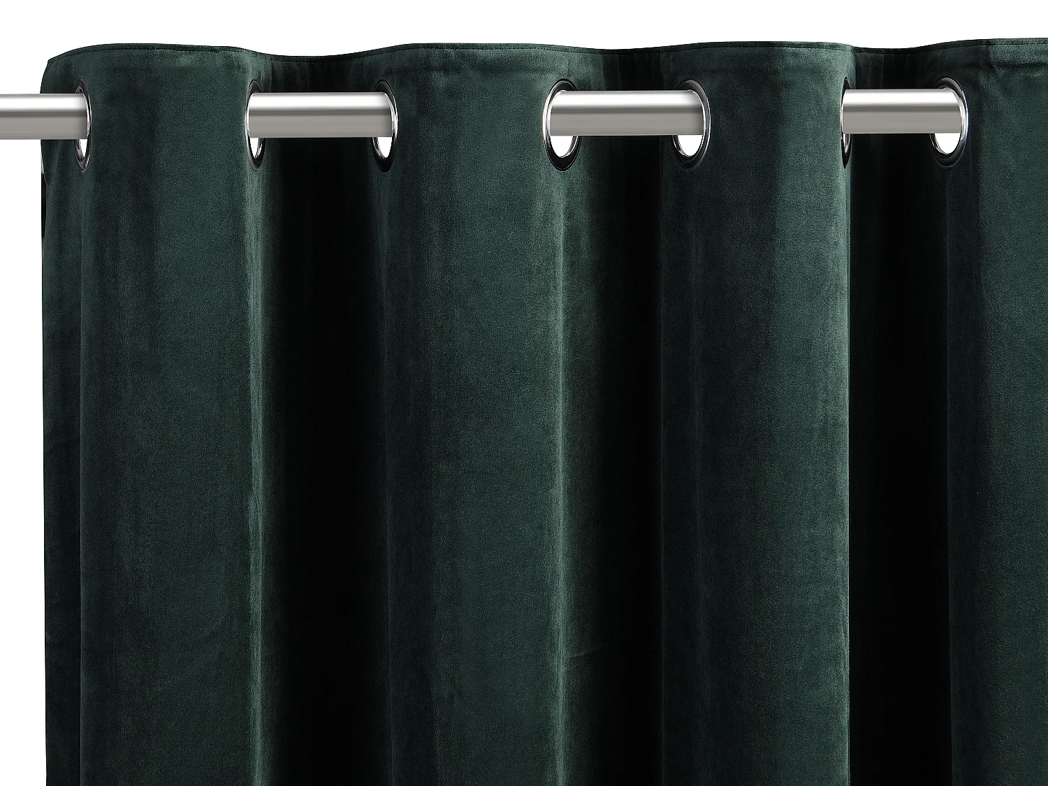 Lotto di 2 tende in velluto - L. 135 x H. 260 cm - Verde pino - KOLAMI