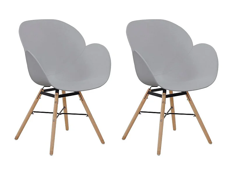 Lot de 2 Chaises Design "Amalia" 83cm Gris