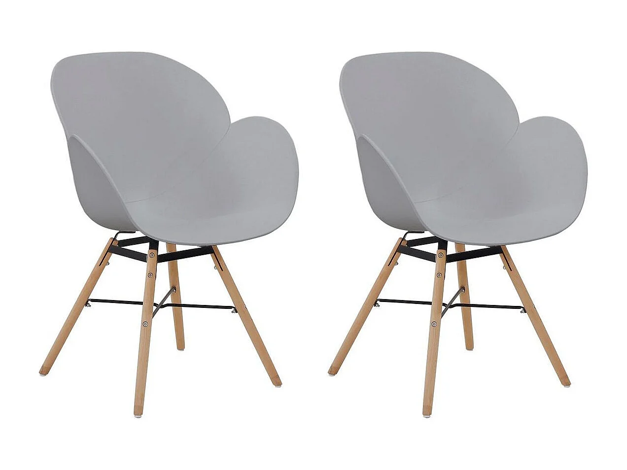 Lot de 2 Chaises Design "Amalia" 83cm Gris