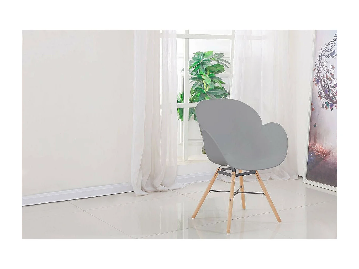 Lot de 2 Chaises Design "Amalia" 83cm Gris