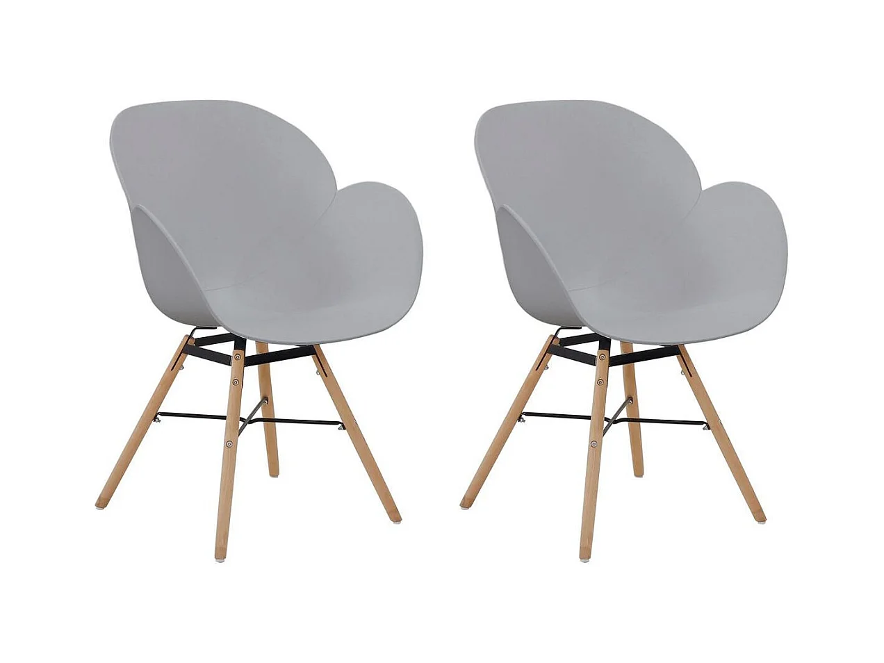 Lot de 2 Chaises Design "Amalia" 83cm Gris