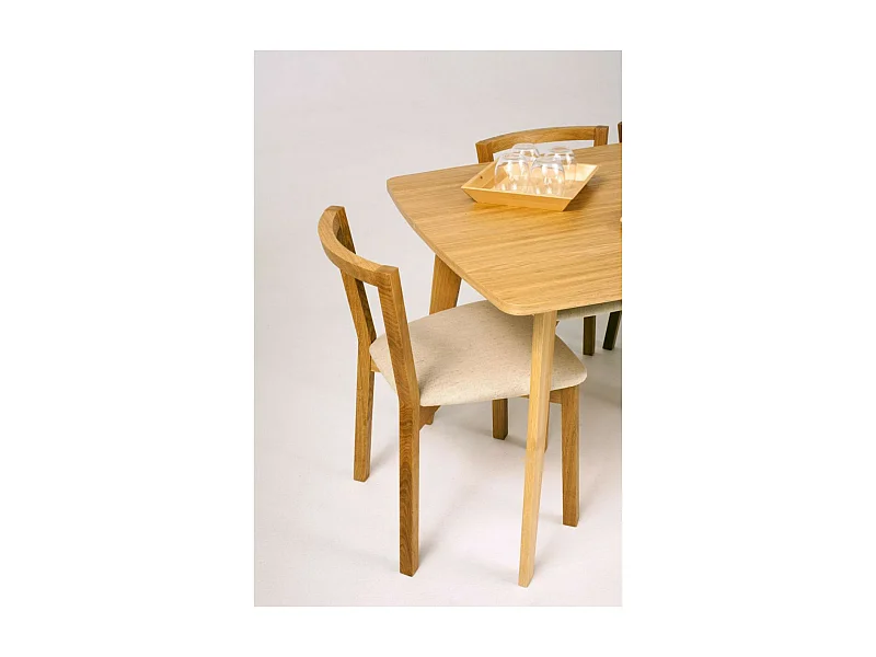 Lot de 2 Chaises Design "Cee" 75cm Chêne & Blanc