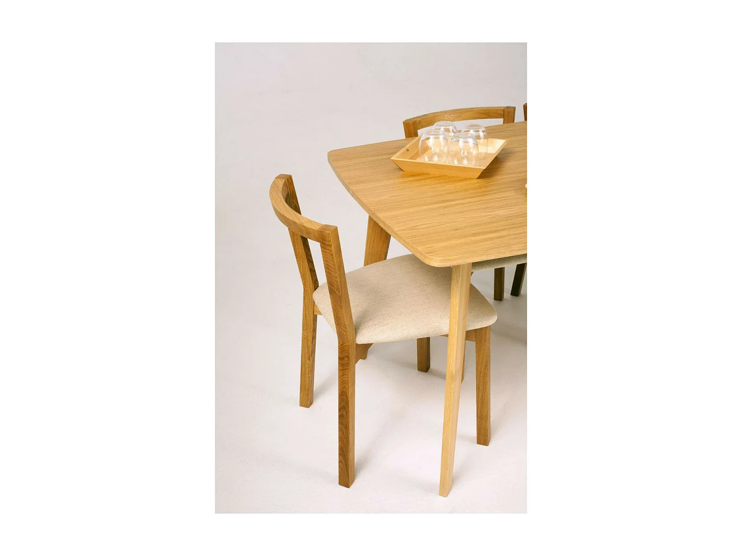 Lot de 2 Chaises Design "Cee" 75cm Chêne & Blanc