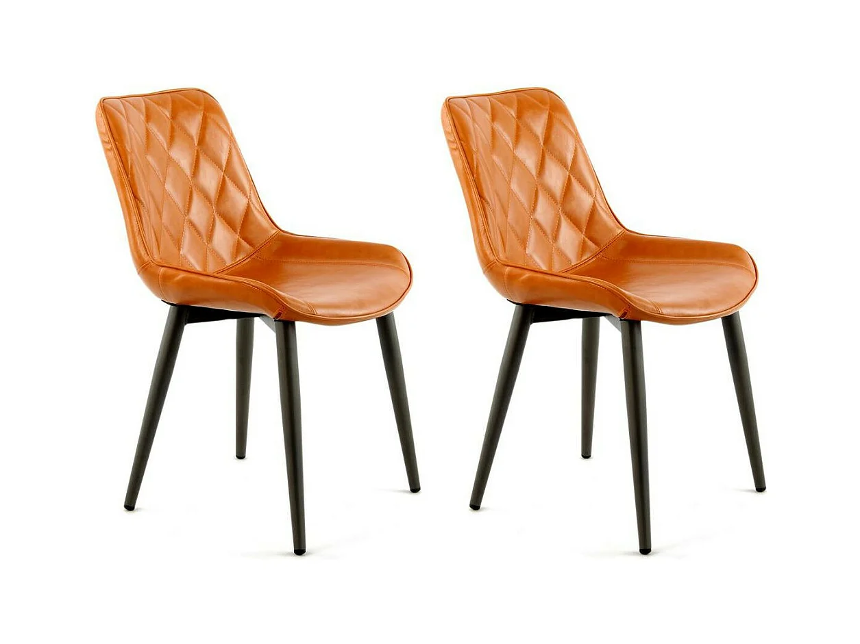 Lot de 2 Chaises Design "Cecil" 81cm Orange
