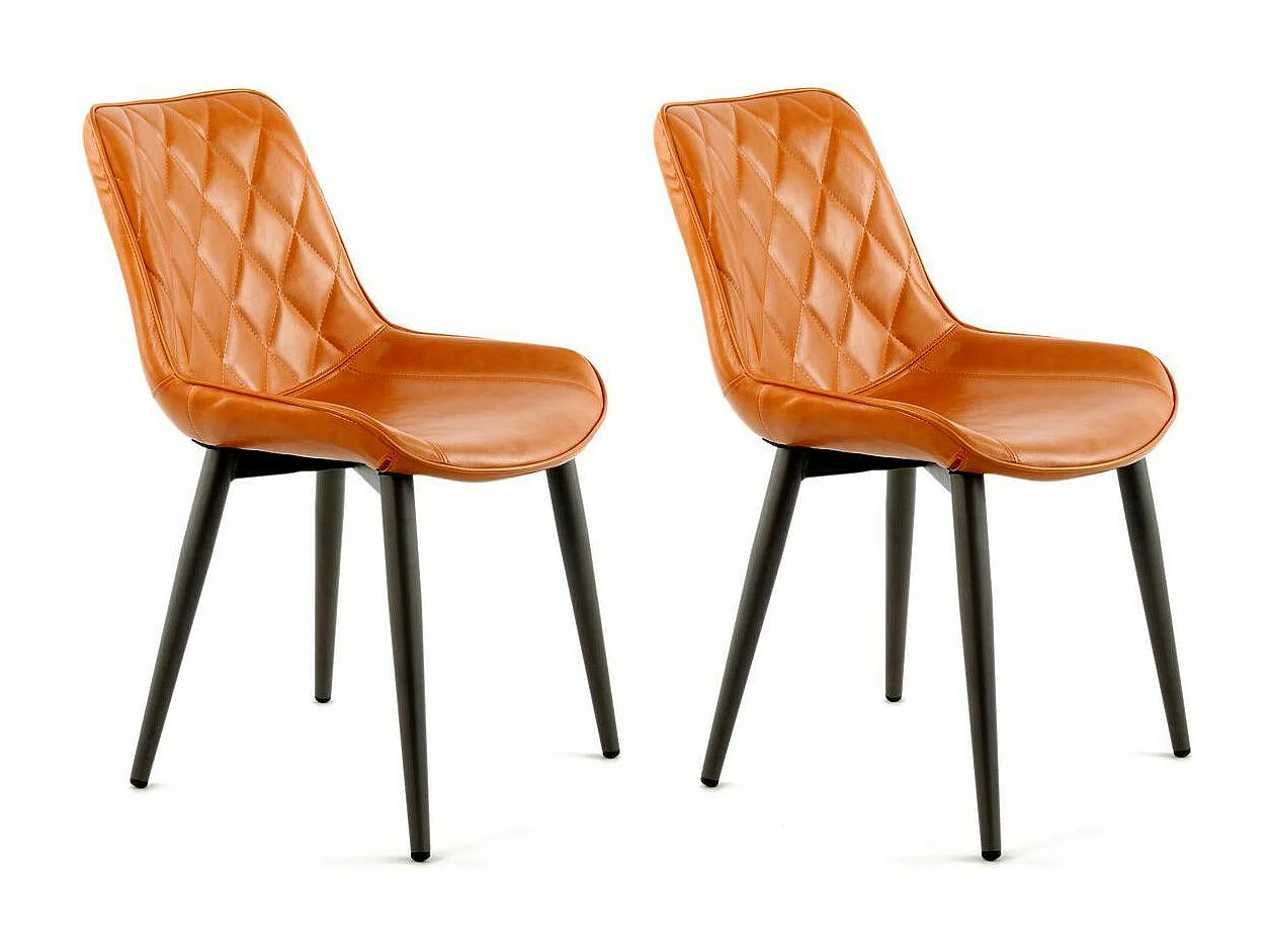 Lot de 2 Chaises Design "Cecil" 81cm Orange