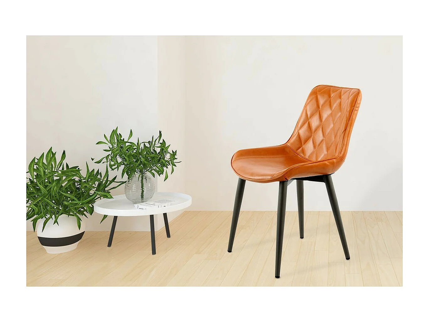 Lot de 2 Chaises Design "Cecil" 81cm Orange