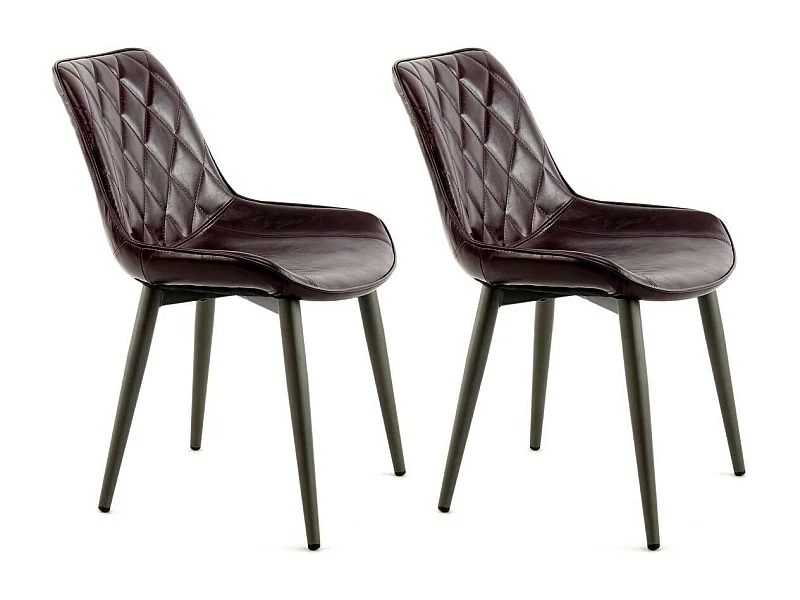 Lot de 2 Chaises Design "Cecil" 81cm Violet Foncé