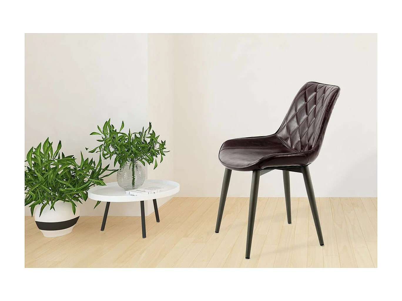 Lot de 2 Chaises Design "Cecil" 81cm Violet Foncé
