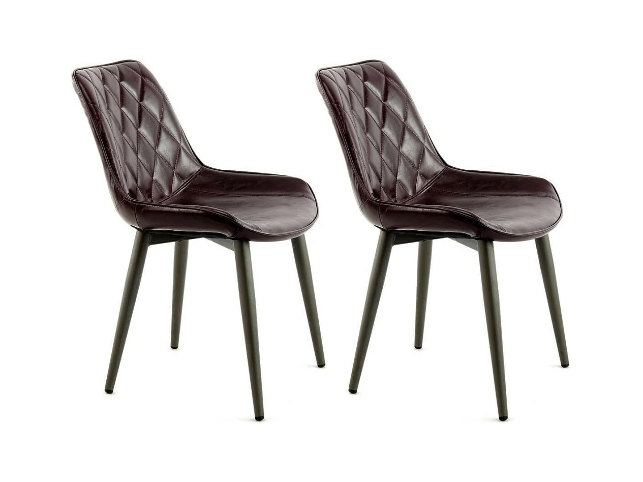 Lot de 2 Chaises Design "Cecil" 81cm Violet Foncé