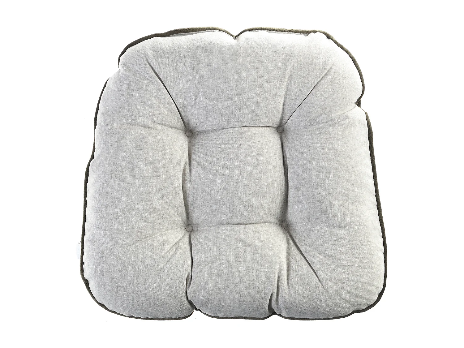 Lotto di 2 cuscini per sedie trapuntati reversibili - 40 x 40 cm - Verde kaki e grigio chiaro - DOLASO