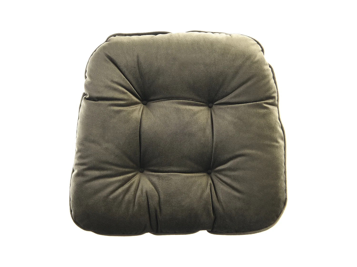 Lote de 2 cojines de silla acolchados reversibles - 40 x 40 cm - Verde caqui y gris claro - DOLASO
