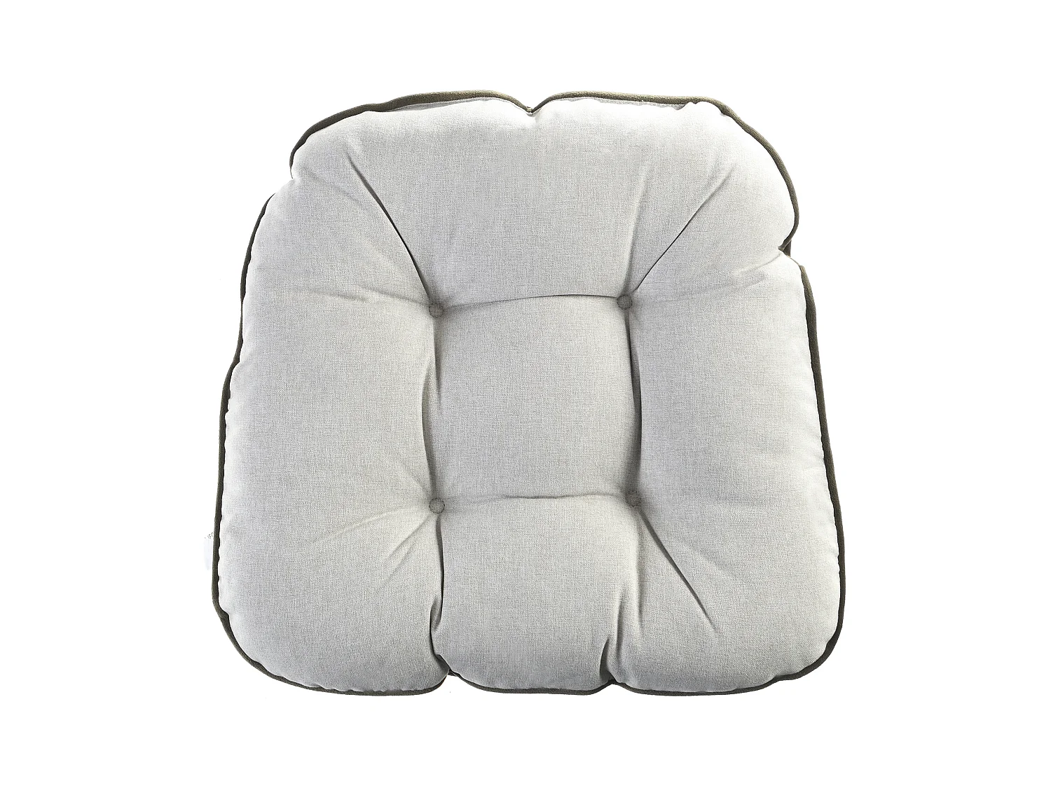 Lote de 2 cojines de silla acolchados reversibles - 40 x 40 cm - Verde caqui y gris claro - DOLASO