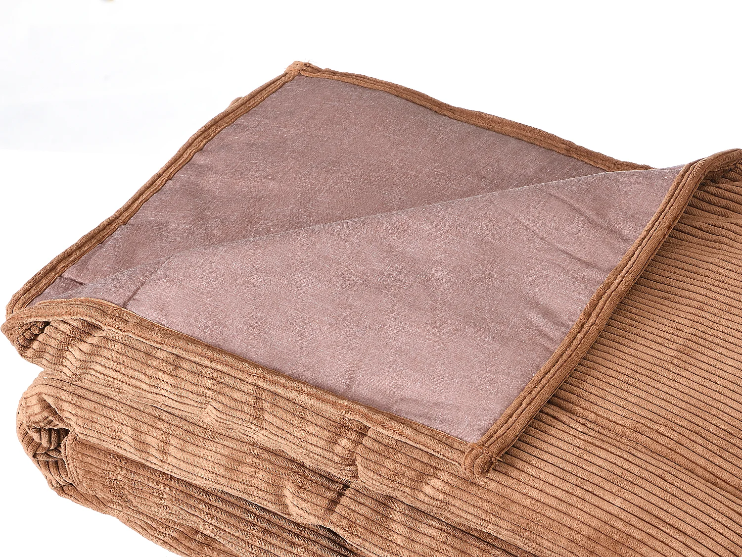 Manchestersammet överkast - 125 x 225 cm - Terracotta - PRILIO