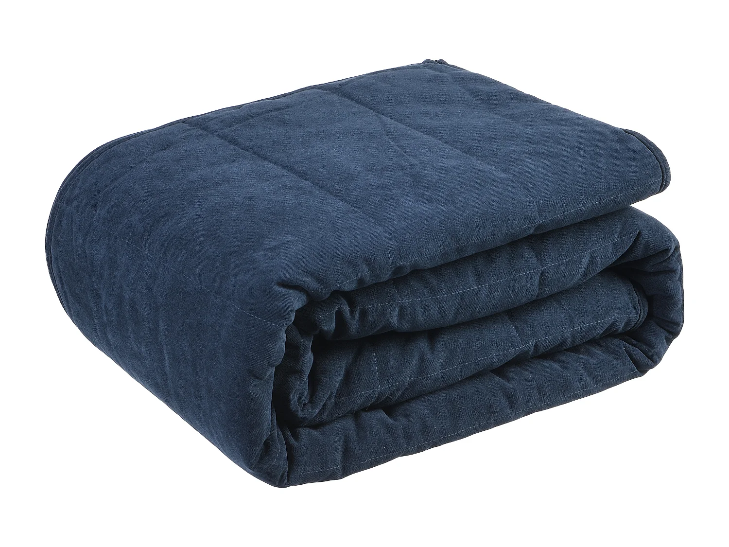 Quiltad sammetssängöverkast - 220 x 225 cm - Marinblå - PRILIO