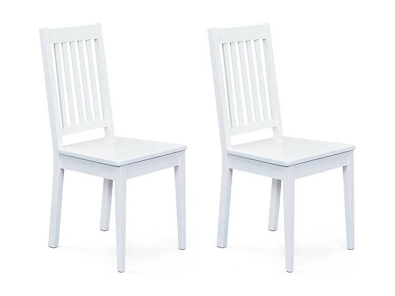 Lot de 2 Chaises Design Bois "Takao" 95cm Blanc