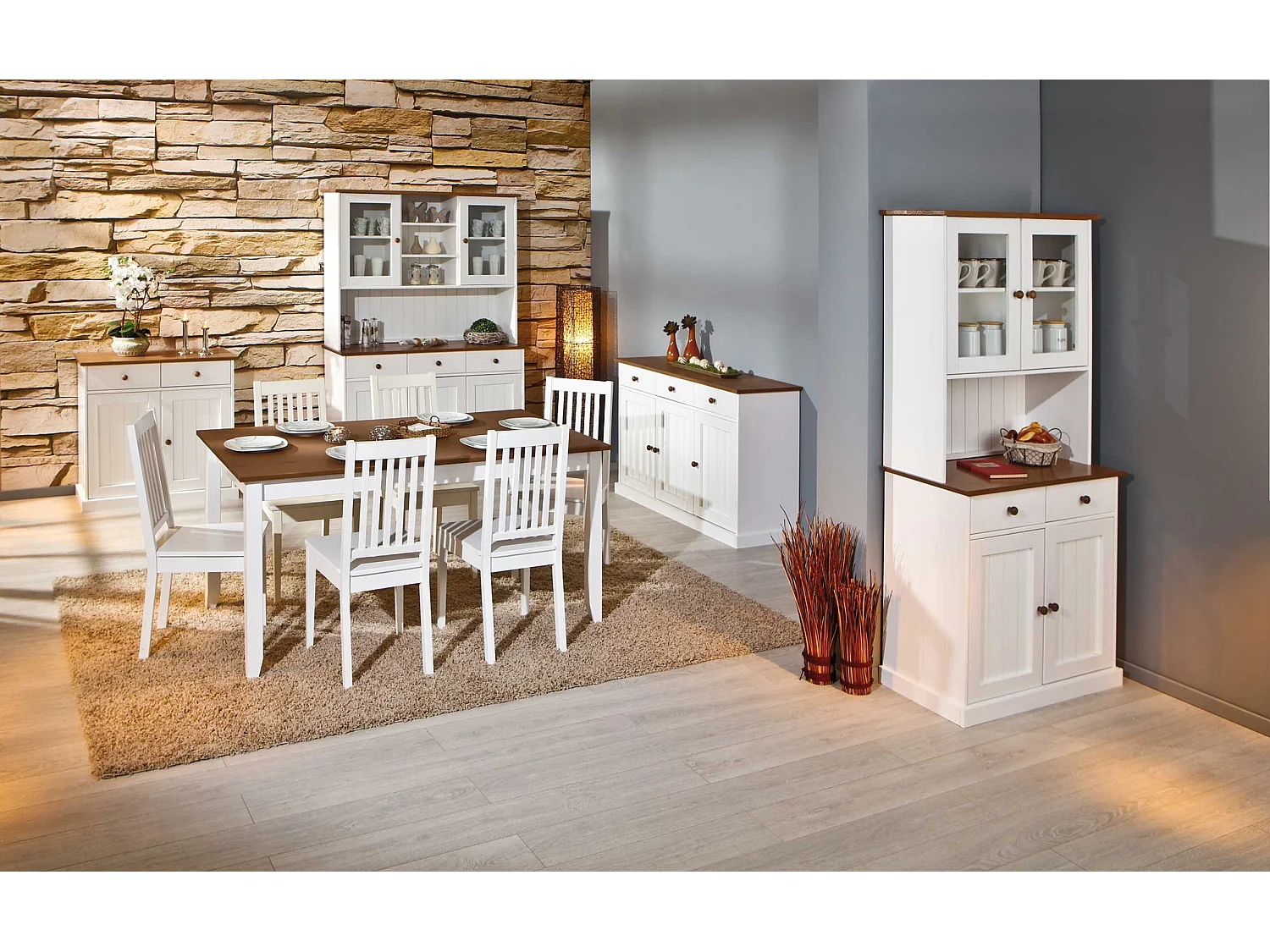 Lot de 2 Chaises Design Bois "Takao" 95cm Blanc