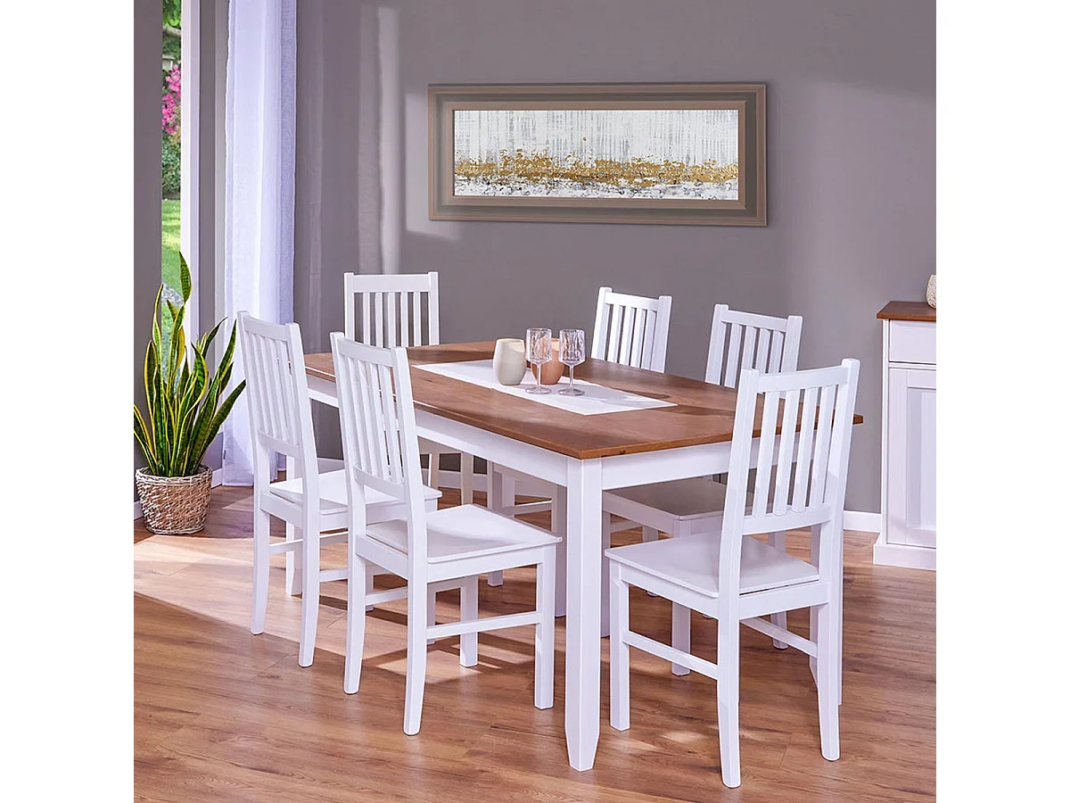 Lot de 2 Chaises Design Bois "Takao" 95cm Blanc