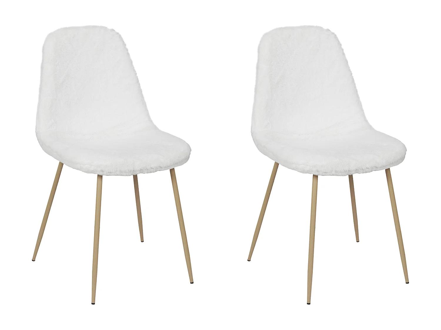 Chaise Imitation Fourrure Aurea - Lot De 2 Blanc
