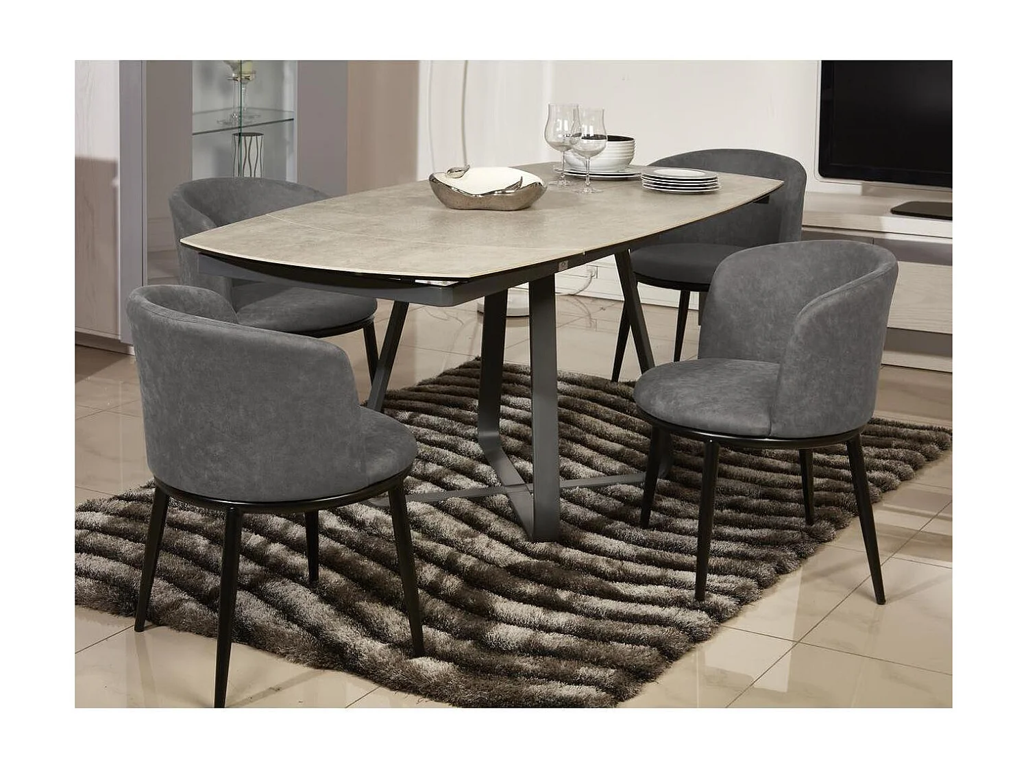 Lot de 2 Chaises Design "Pinson" 73cm Anthracite