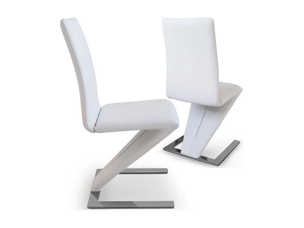 Lot de 2 Chaises Design "Twizy" 93cm Blanc