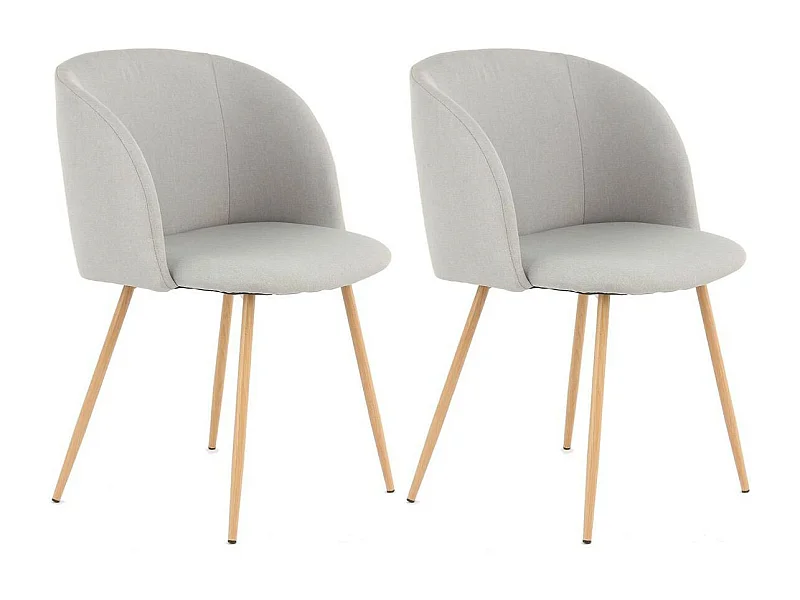 Lot de 2 Chaises Déco "Celina" 84 cm Gris