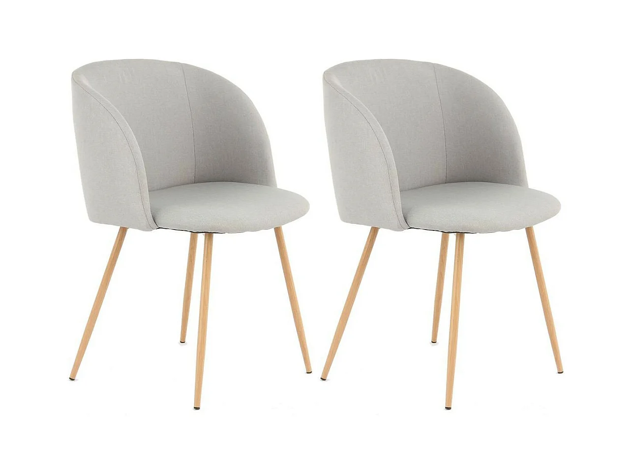 Lot de 2 Chaises Déco "Celina" 84 cm Gris