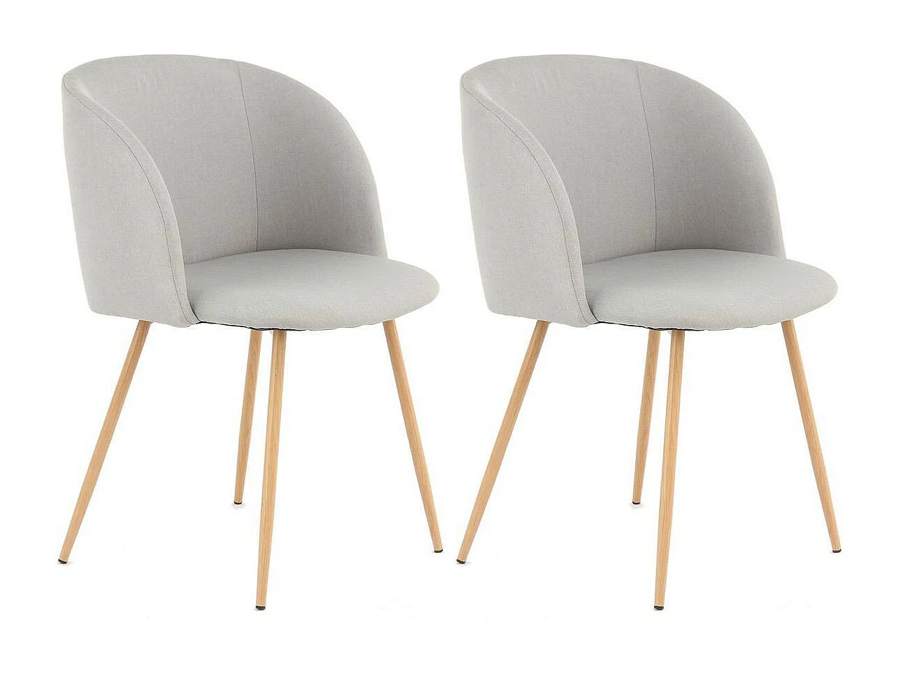 Lot de 2 Chaises Déco "Celina" 84 cm Gris