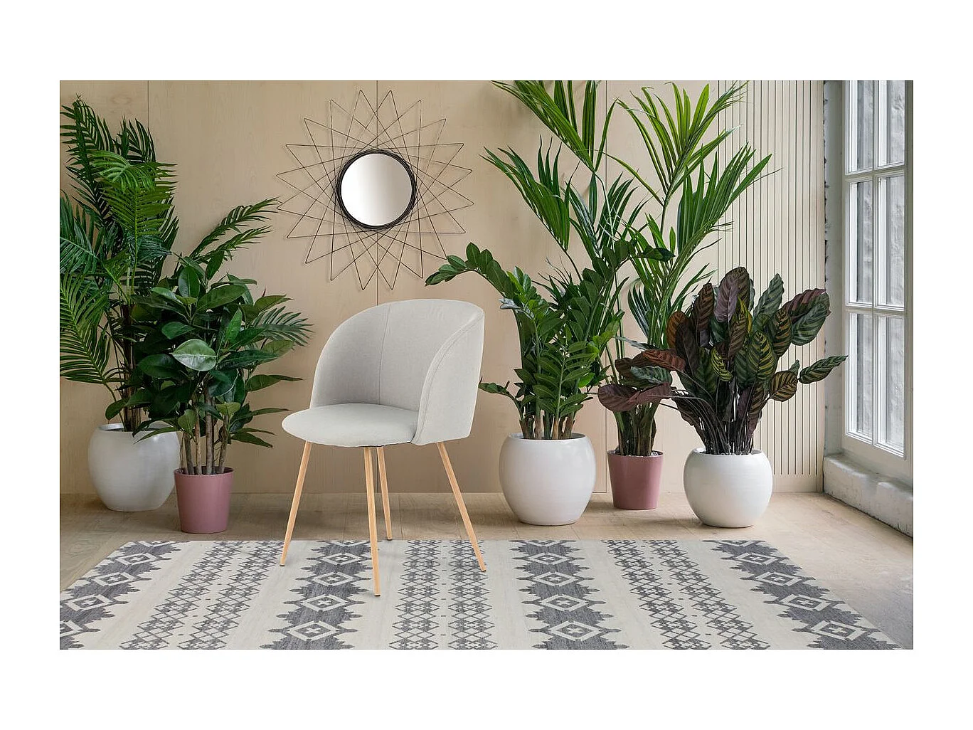 Lot de 2 Chaises Déco "Celina" 84 cm Gris