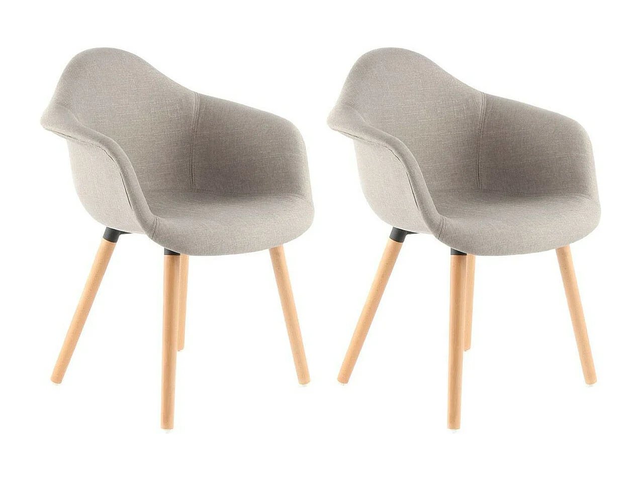 Lot de 2 Chaises Design "Winston" 80cm Beige