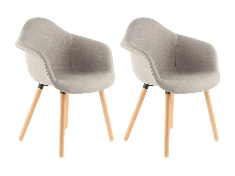 Lot de 2 Chaises Design "Winston" 80cm Beige