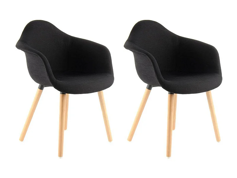 Lot de 2 Chaises Design "Winston" 80cm Noir