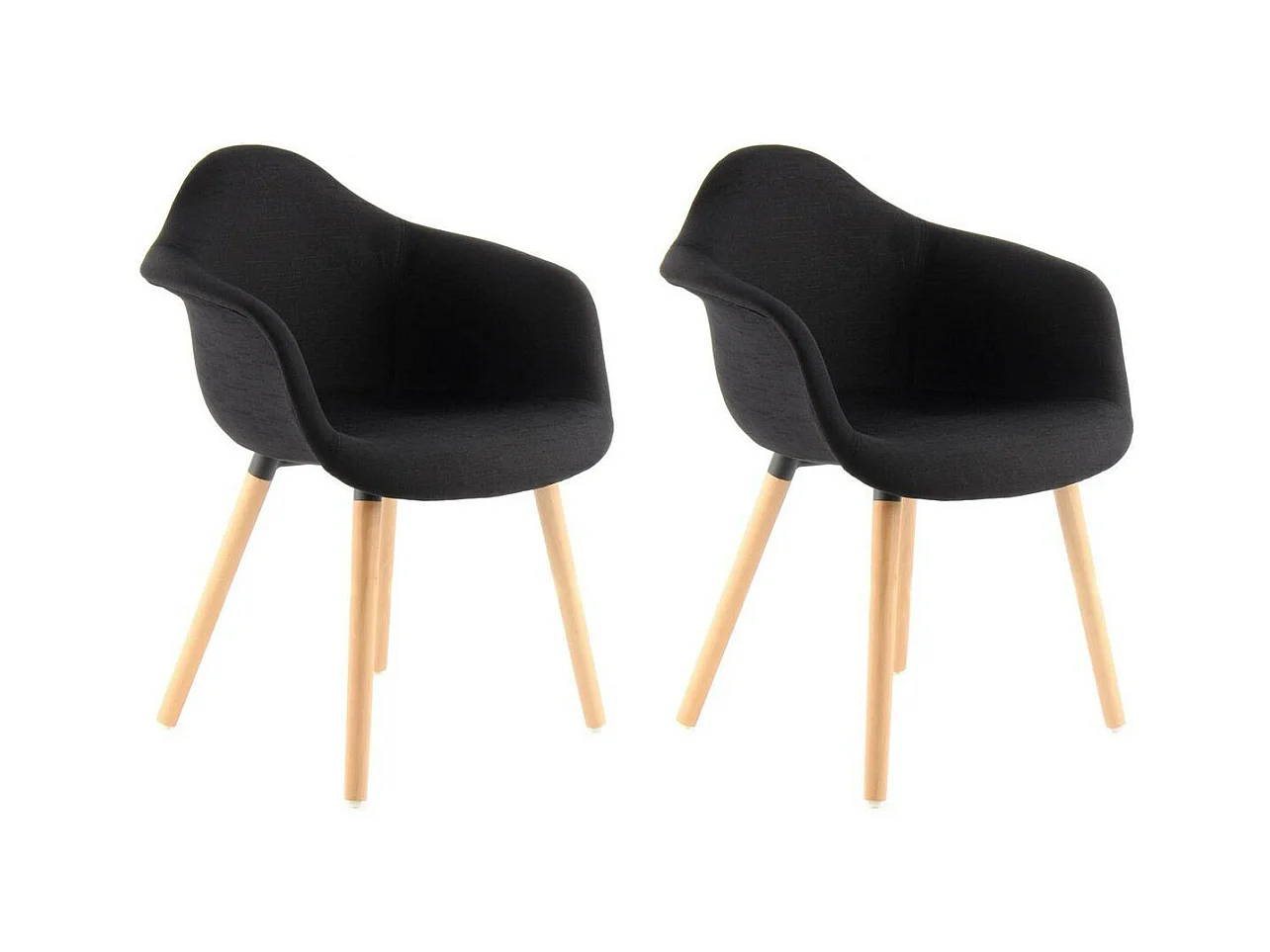 Lot de 2 Chaises Design "Winston" 80cm Noir