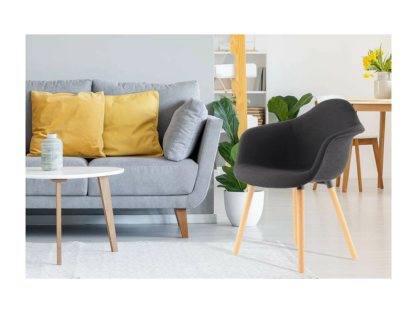 Lot de 2 Chaises Design "Winston" 80cm Noir