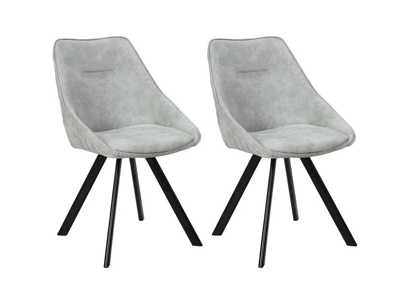 Lot de 2 Chaises Déco "Cowboy" 83cm Gris