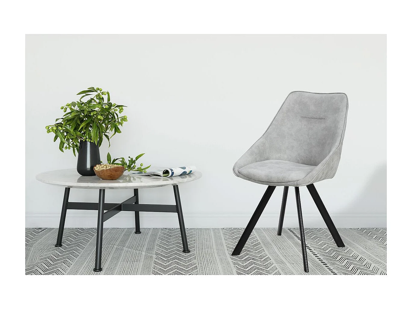 Lot de 2 Chaises Déco "Cowboy" 83cm Gris