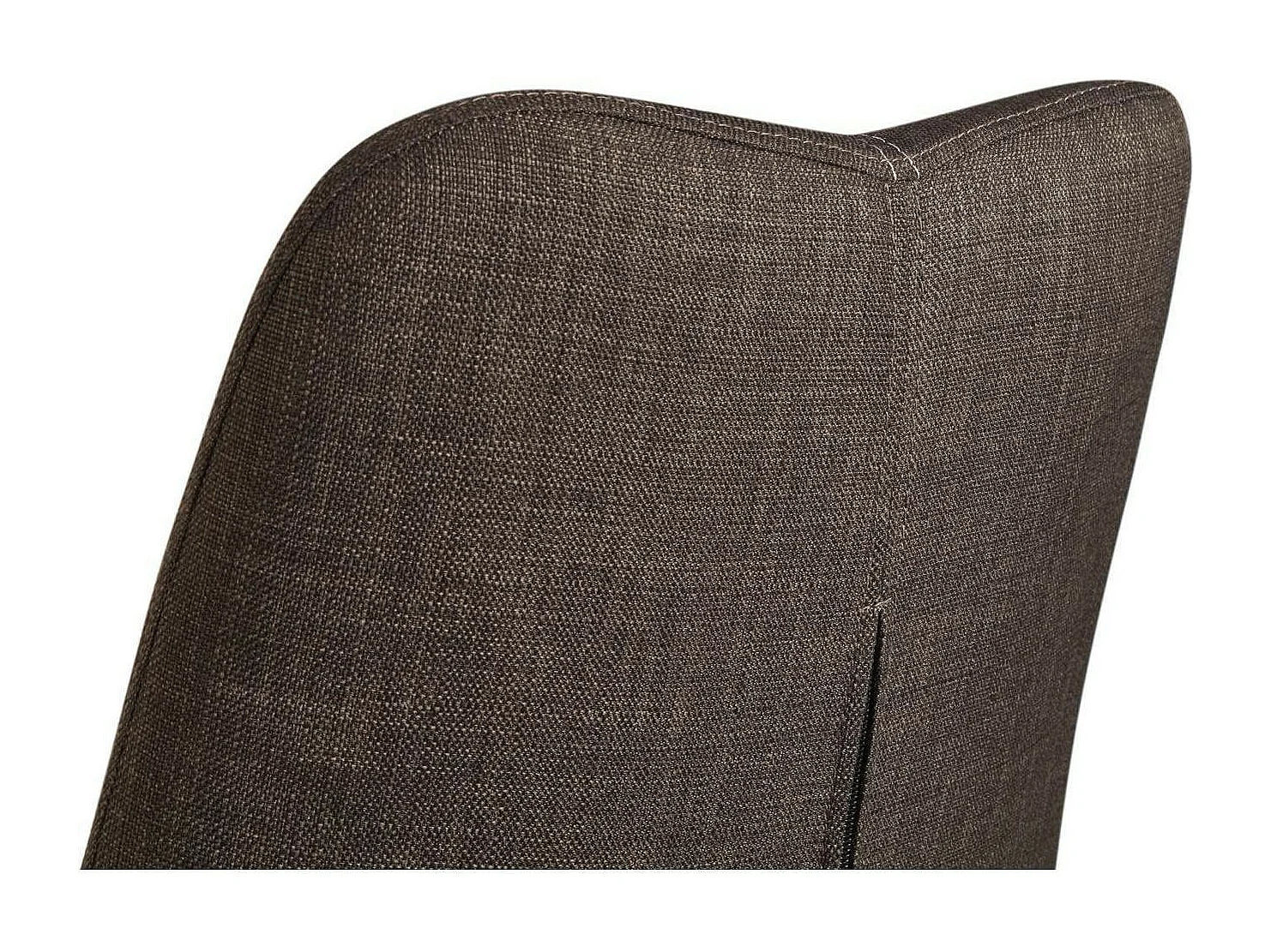 Chika bruine stoffen stoel en zwart metalen poten - Set van 2