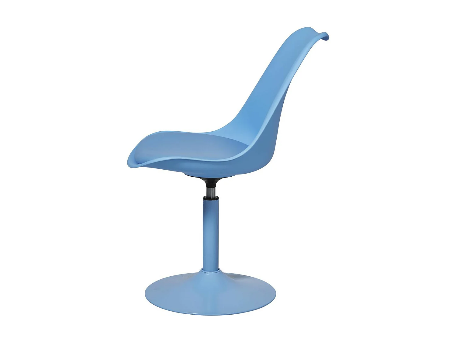 Blauwe draaistoel en Ivy metalen poten - Set van 2