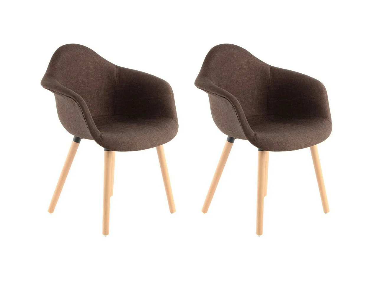 Lot de 2 Chaises Design "Winston" 80cm Marron