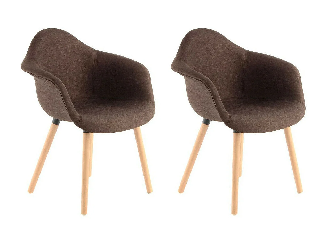 Lot de 2 Chaises Design "Winston" 80cm Marron