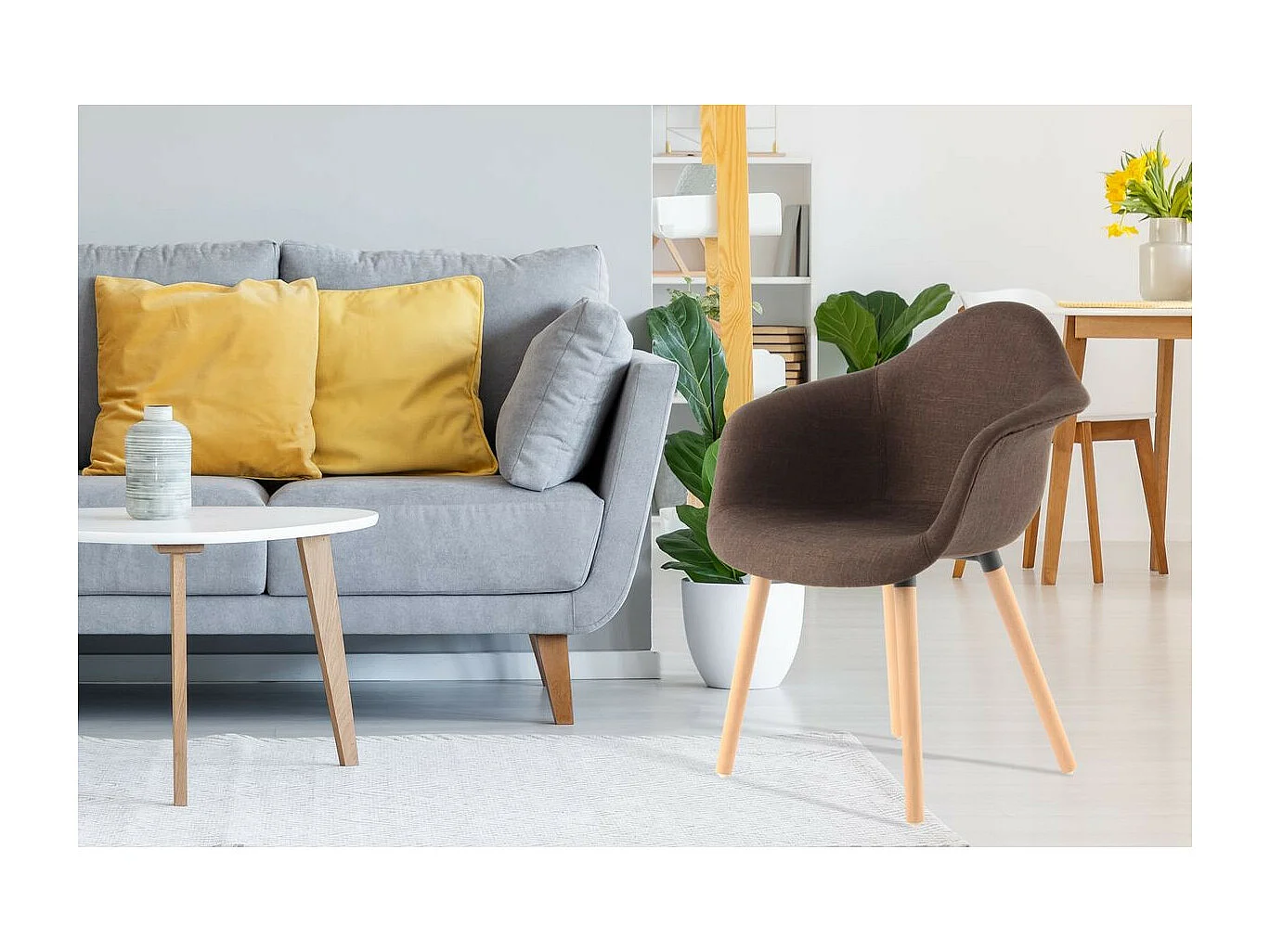 Lot de 2 Chaises Design "Winston" 80cm Marron