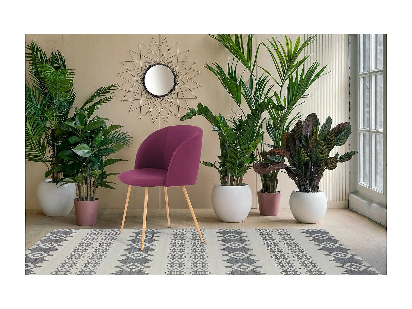 Lot de 2 Chaises Déco "Celina" 84 cm Violet