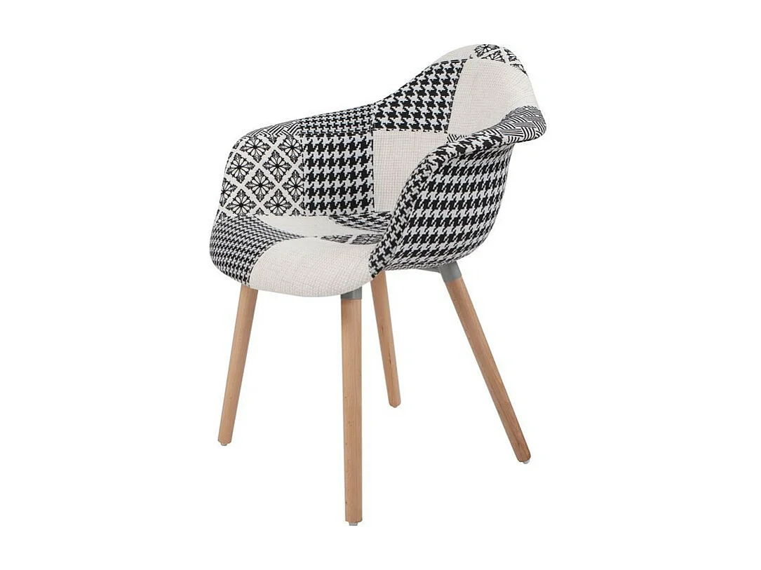 Lot de 2 Chaises Déco "Dave" 80cm Noir & Blanc