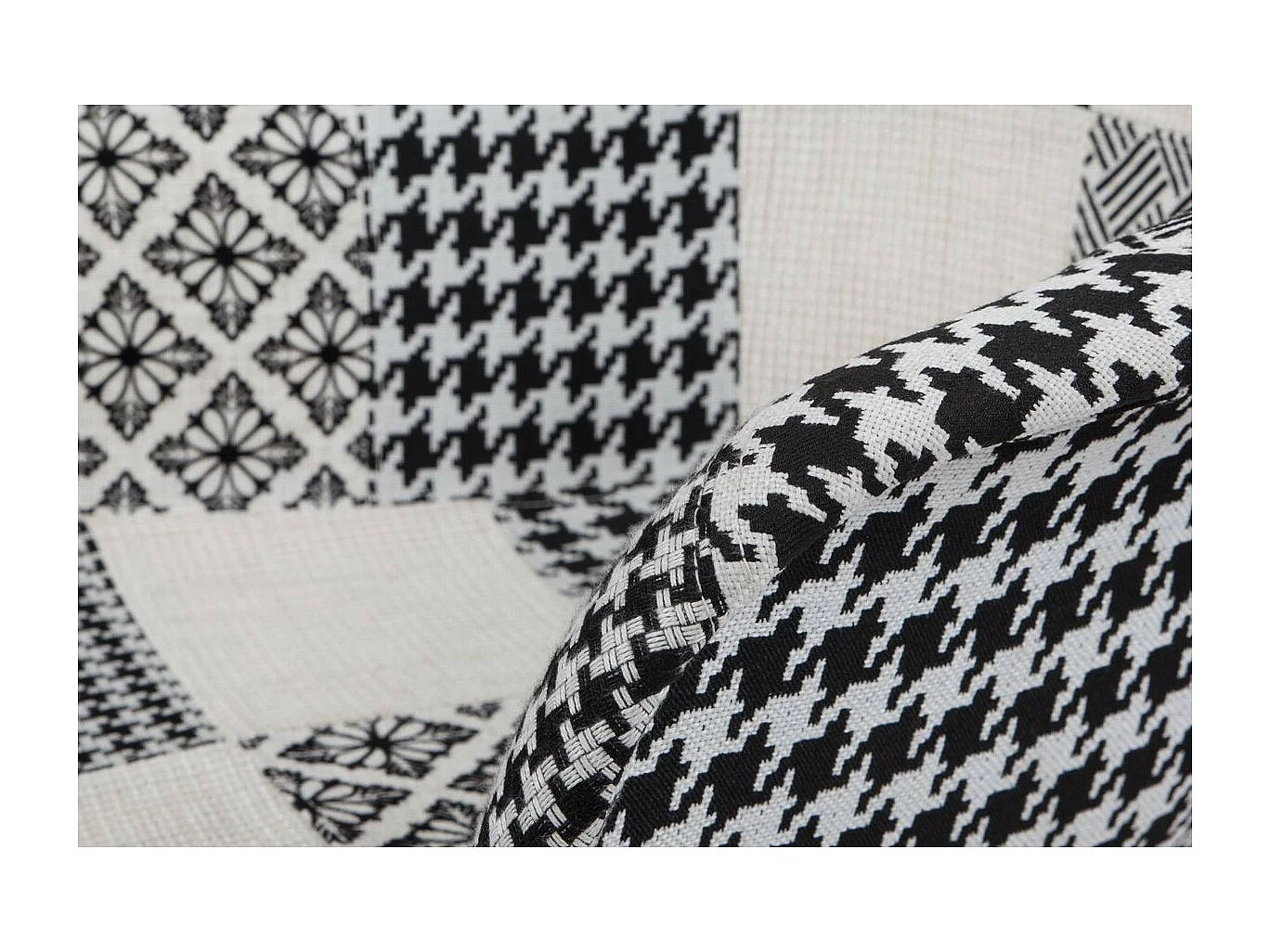 Lot de 2 Chaises Déco "Dave" 80cm Noir & Blanc