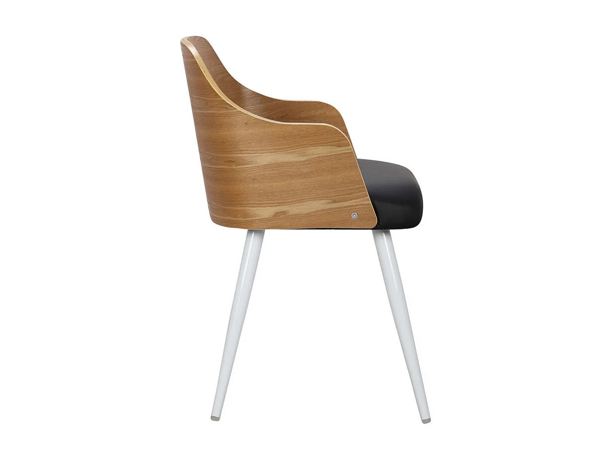 Lot de 2 chaises scandinaves Persane Bois Chêne et Simili Noir